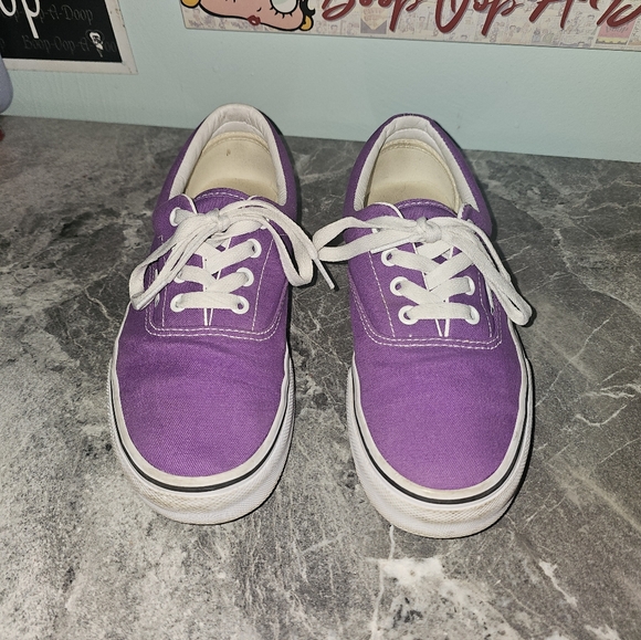 Vans Shoes - Vans Era Low Top Canvas Sneakers - Grape Purple/White - Women’s 7